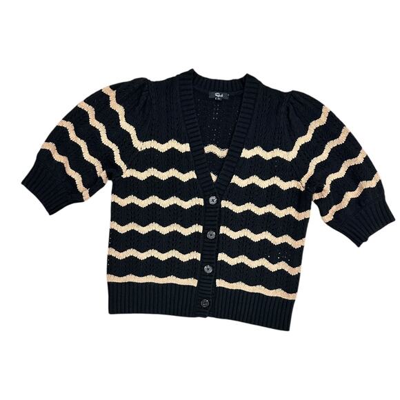 Rails Black and Cream Wave Cardigan - Picture 2 of 7